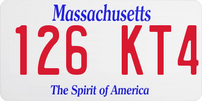 MA license plate 126KT4
