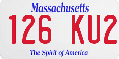 MA license plate 126KU2