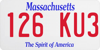 MA license plate 126KU3