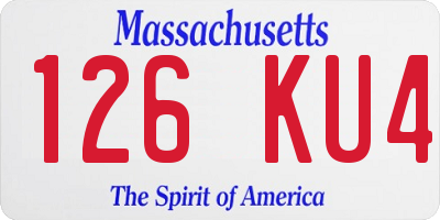 MA license plate 126KU4