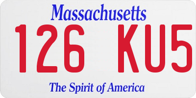 MA license plate 126KU5