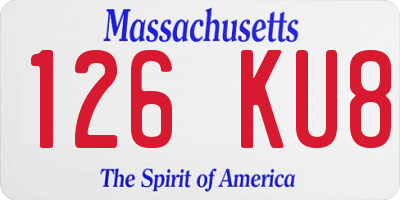 MA license plate 126KU8