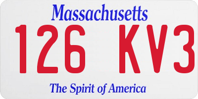 MA license plate 126KV3