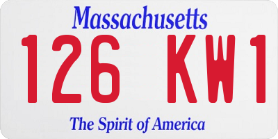 MA license plate 126KW1