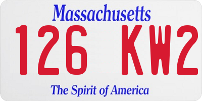 MA license plate 126KW2