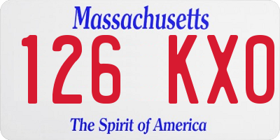 MA license plate 126KX0