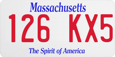 MA license plate 126KX5