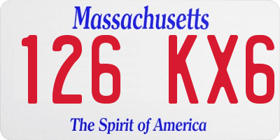 MA license plate 126KX6