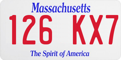 MA license plate 126KX7