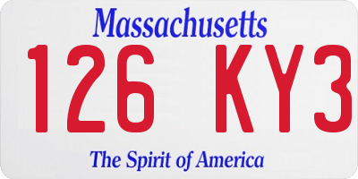 MA license plate 126KY3