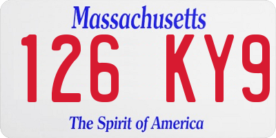 MA license plate 126KY9
