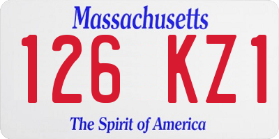 MA license plate 126KZ1