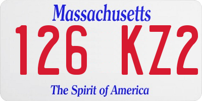 MA license plate 126KZ2