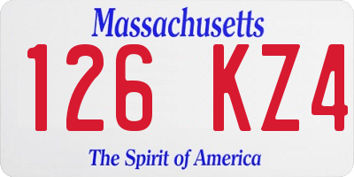 MA license plate 126KZ4