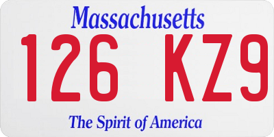 MA license plate 126KZ9