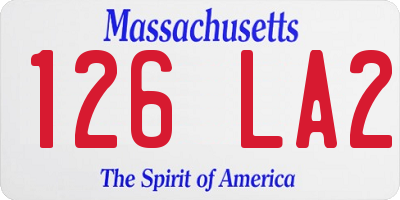MA license plate 126LA2