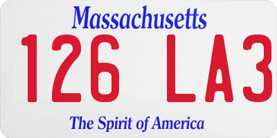 MA license plate 126LA3