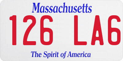 MA license plate 126LA6