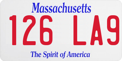 MA license plate 126LA9
