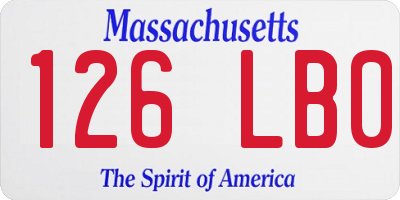 MA license plate 126LB0