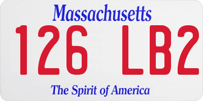 MA license plate 126LB2