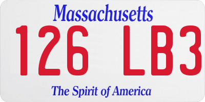 MA license plate 126LB3