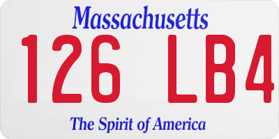 MA license plate 126LB4