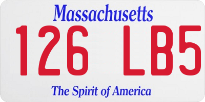 MA license plate 126LB5