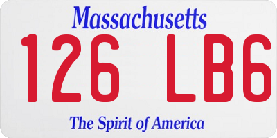 MA license plate 126LB6