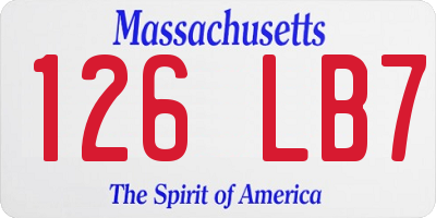 MA license plate 126LB7