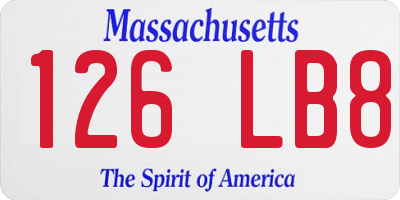 MA license plate 126LB8