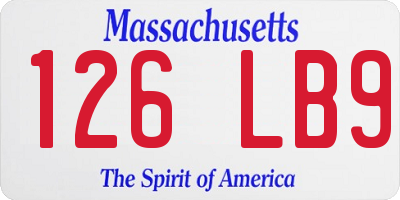 MA license plate 126LB9