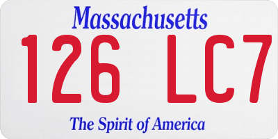 MA license plate 126LC7