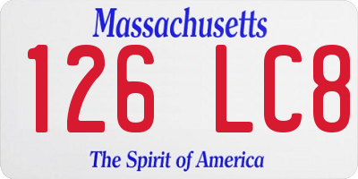 MA license plate 126LC8