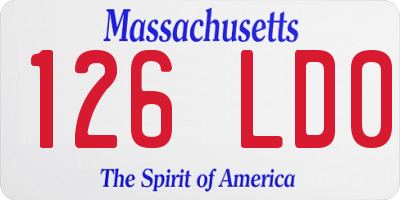 MA license plate 126LD0