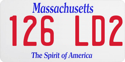 MA license plate 126LD2