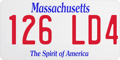 MA license plate 126LD4