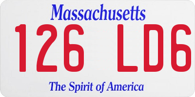 MA license plate 126LD6
