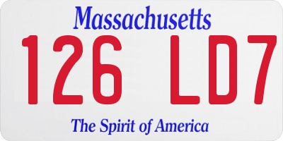 MA license plate 126LD7