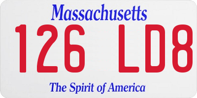 MA license plate 126LD8