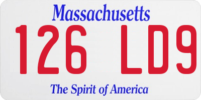 MA license plate 126LD9