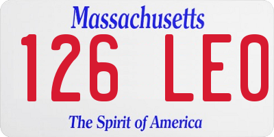 MA license plate 126LE0