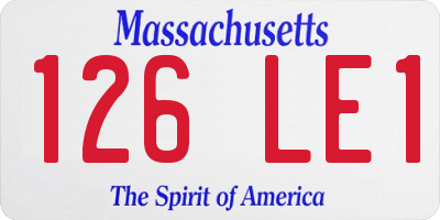 MA license plate 126LE1