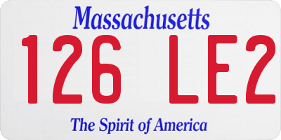 MA license plate 126LE2