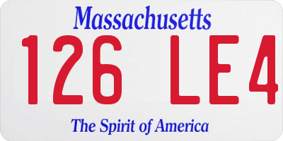 MA license plate 126LE4