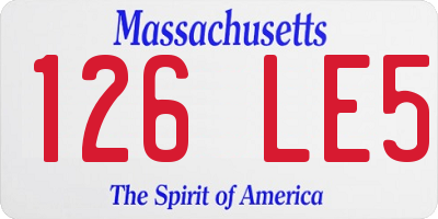 MA license plate 126LE5