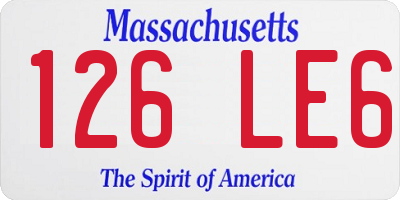 MA license plate 126LE6