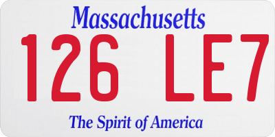 MA license plate 126LE7