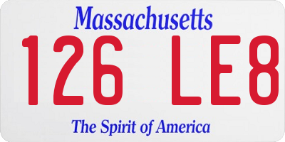 MA license plate 126LE8