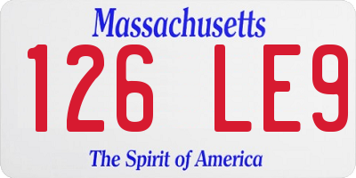 MA license plate 126LE9